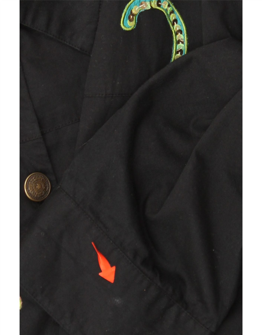 INDIGO MOON Womens Oversized Bomber Jacket UK 22 3XL Black Butterfly