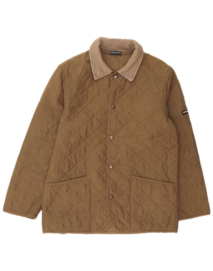 Peter & Paul Mens Quilted Jacket UK 38 Medium Khaki