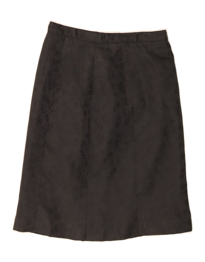 VINTAGE Womens A-Line Skirt W26 Small  Black Floral Vintage Vintage and Second-Hand Vintage from Messina Hembry 