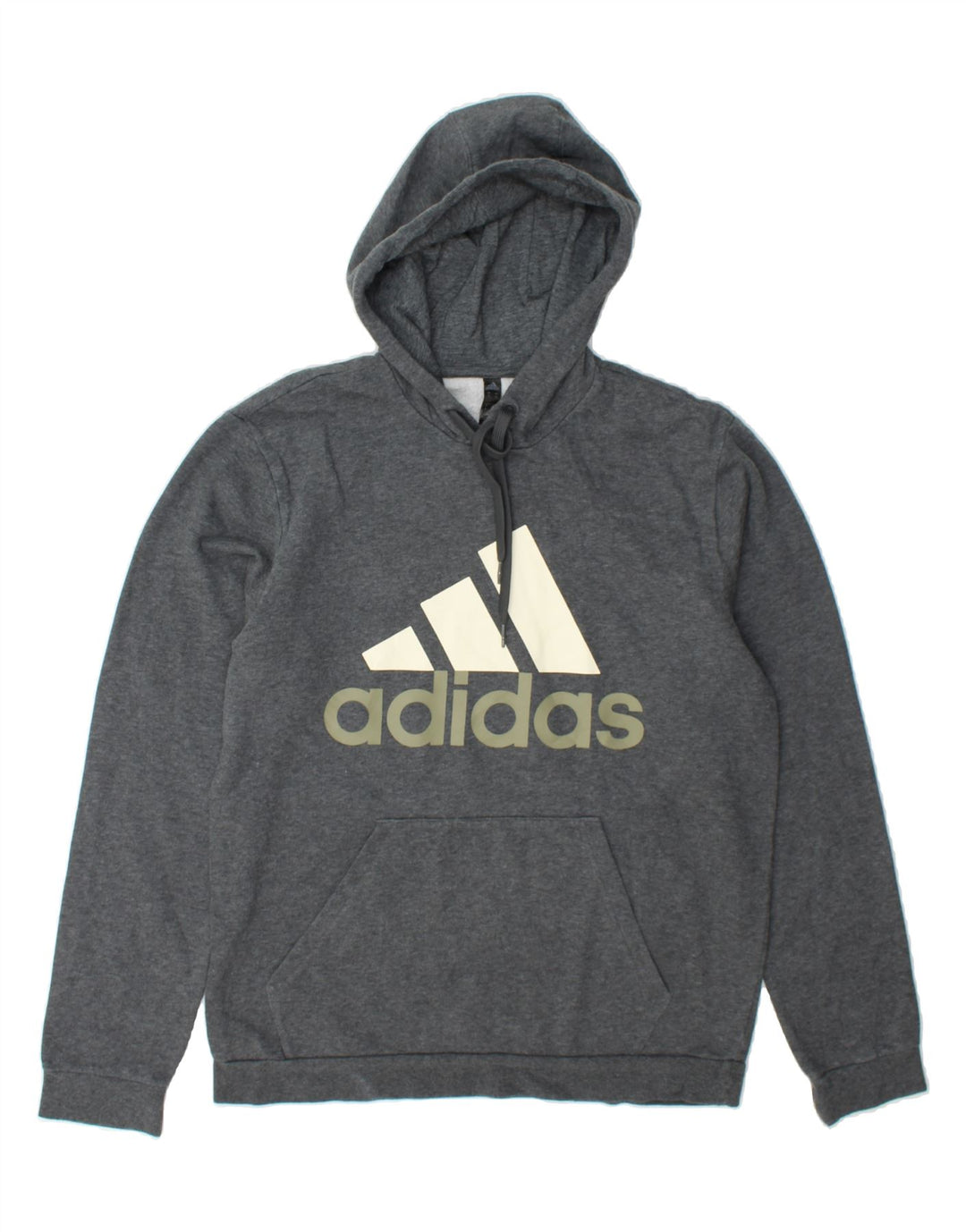 ADIDAS Mens Graphic Hoodie Jumper Medium Grey Vintage Adidas and Second-Hand Adidas from Messina Hembry 