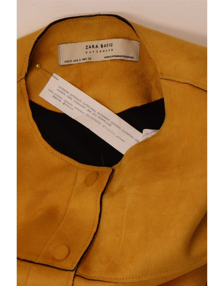 Zara Womens Bolero Jacket UK 10 Small Yellow Polyester