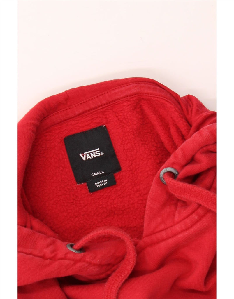 VANS Mens Graphic Hoodie Jumper Small Red Cotton Vintage Vans and Second-Hand Vans from Messina Hembry 