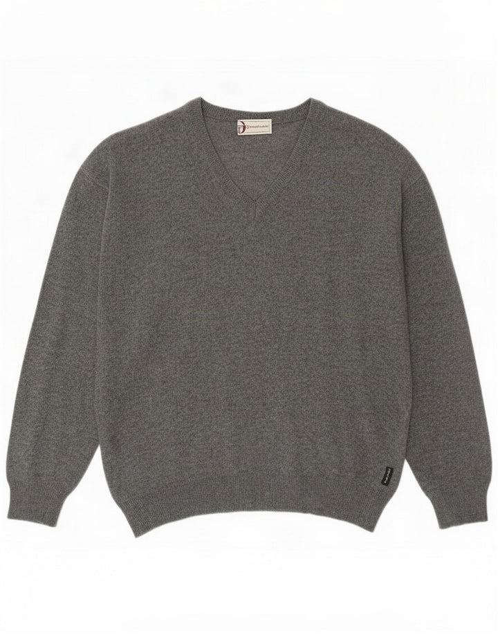 Sergio Tacchini Mens V-Neck Jumper Sweater Small Grey