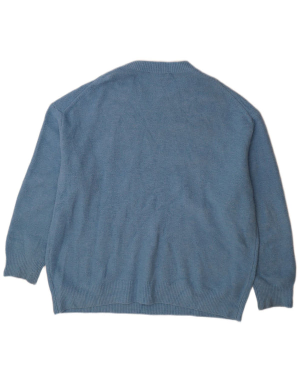 Zara Mens Crew Neck Jumper Sweater Medium Blue