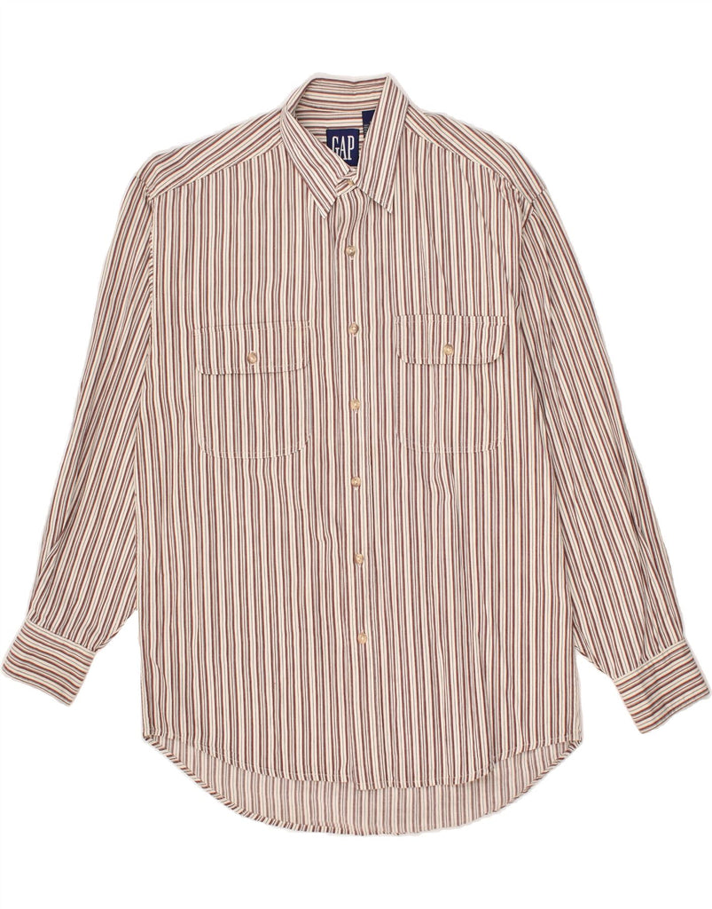 GAP Mens Shirt Medium Beige Striped Cotton | Vintage Gap | Thrift | Second-Hand Gap | Used Clothing | Messina Hembry 