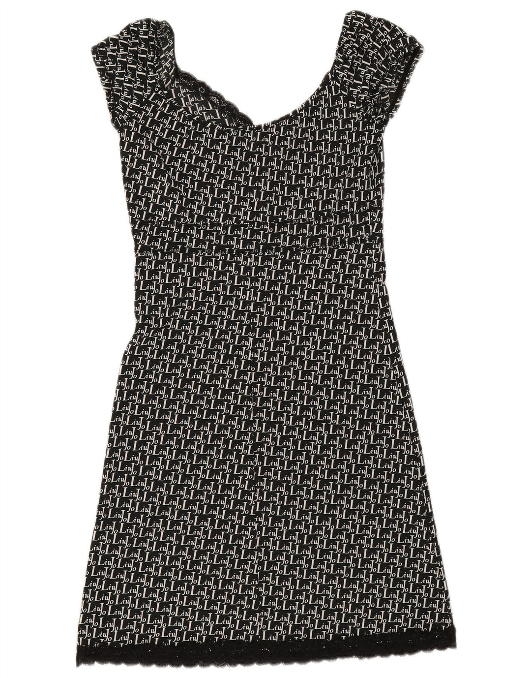 Liu Jo Womens A-Line Dress IT 42 Medium Black Geometric Polyester