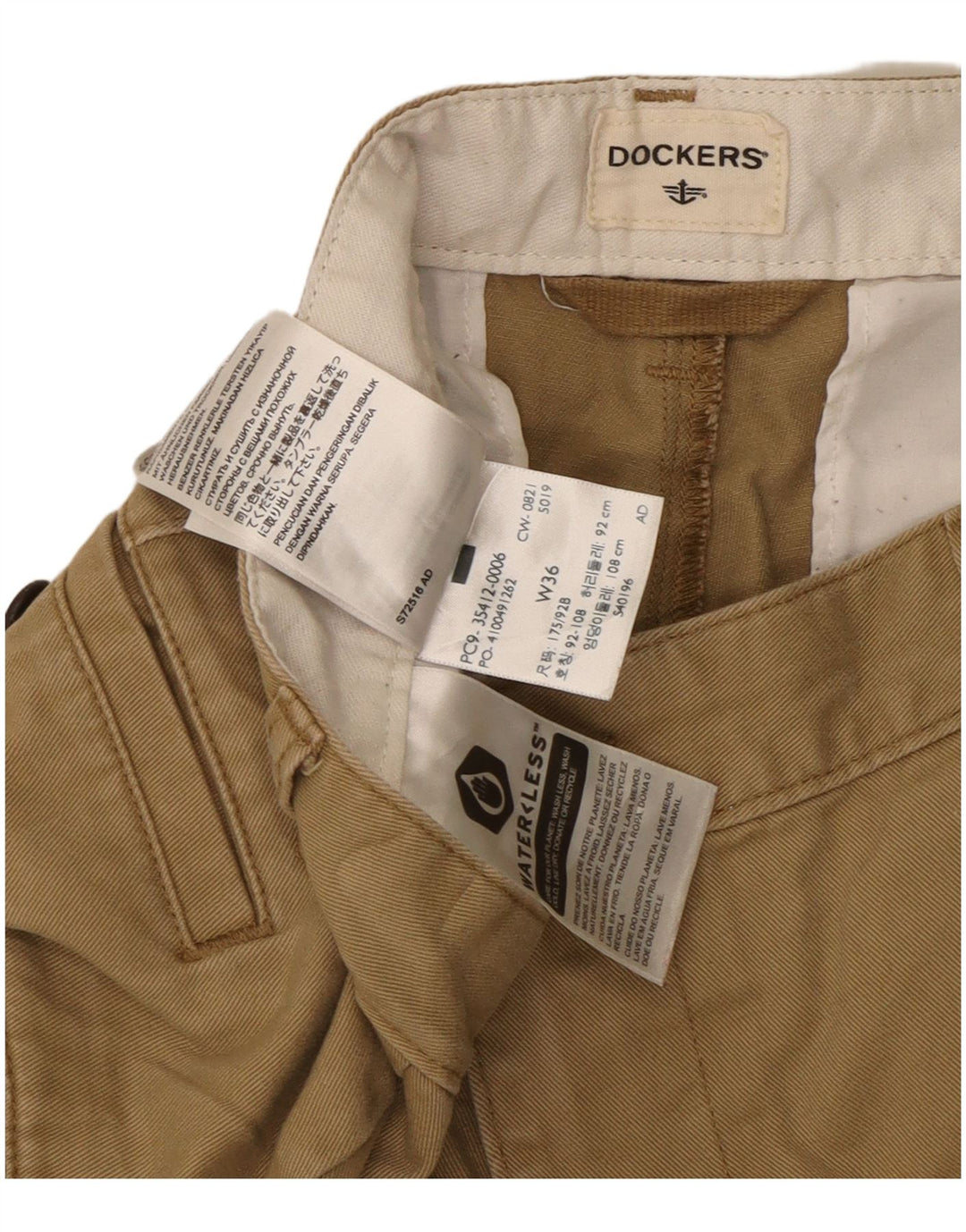 DOCKERS Mens Cargo Shorts W36 Large  Beige Cotton
