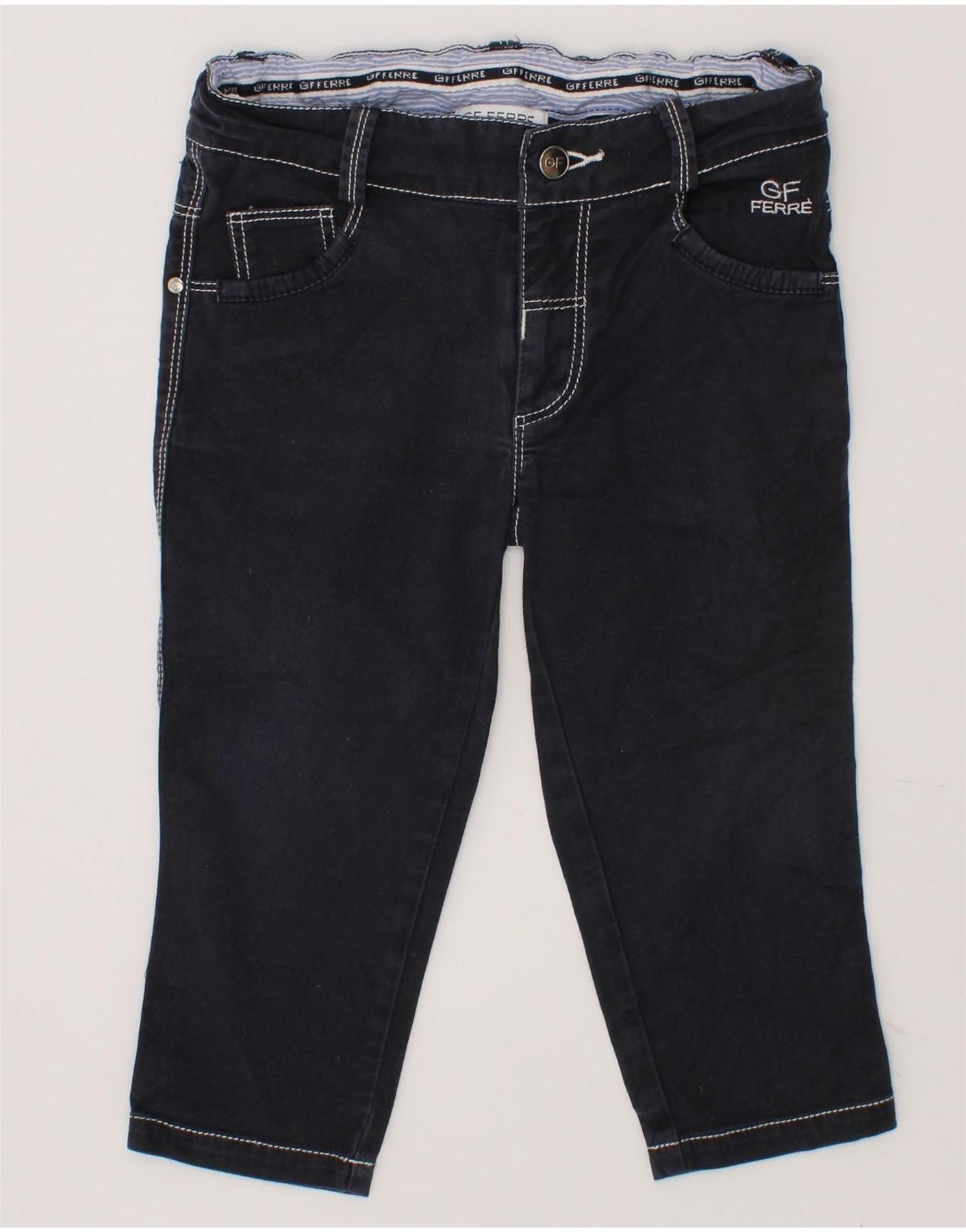 GF FERRE Baby Boys Slim Casual Trousers 12-18 Months W20 L11 Navy