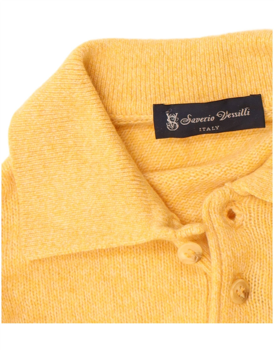 VINTAGE Mens Polo Neck Jumper Sweater 2XL Yellow Lambswool