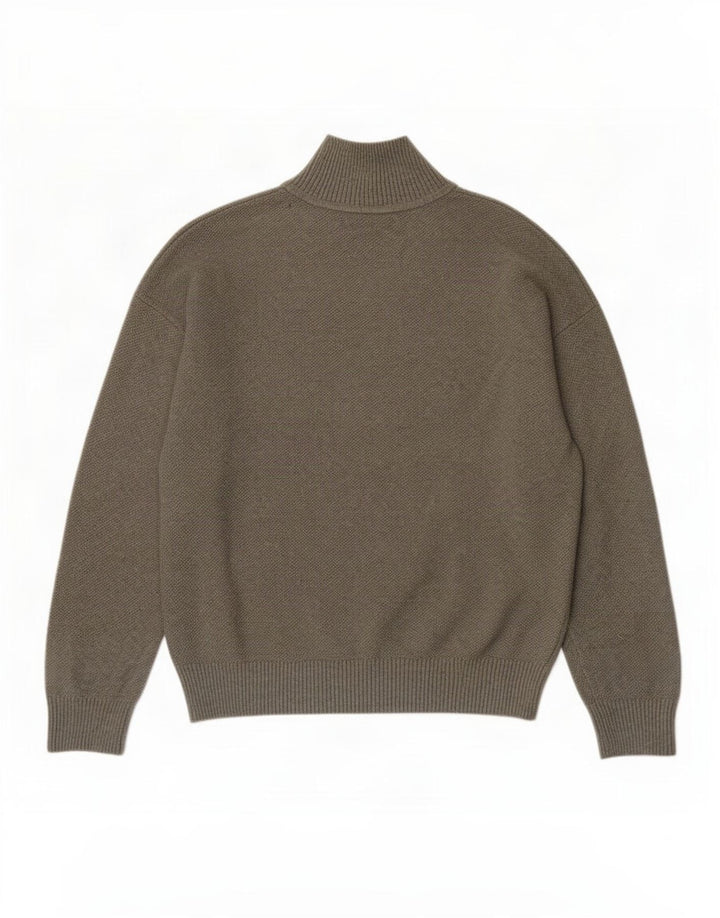 Marks & Spencer Womens Turtle Neck Jumper Sweater UK 10 Small Khaki