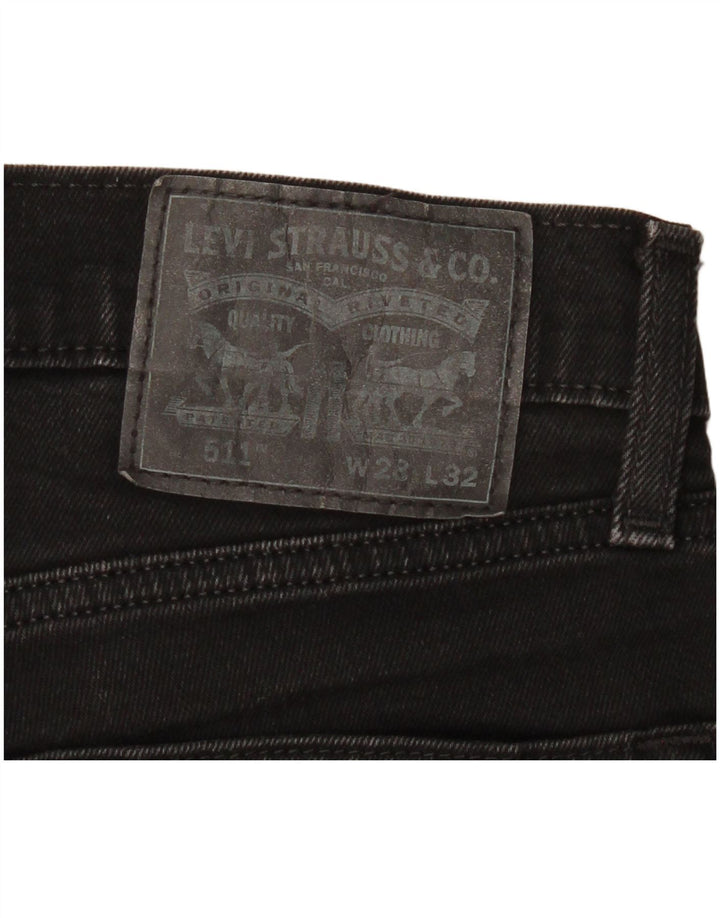 Levi's Womens 511 Slim Jeans W28 L32 Black Cotton