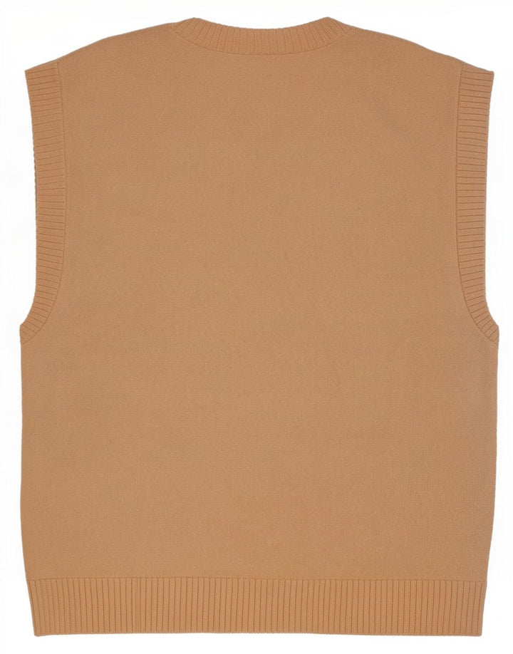 Zara Mens Vest Tank Top Medium Beige Viscose