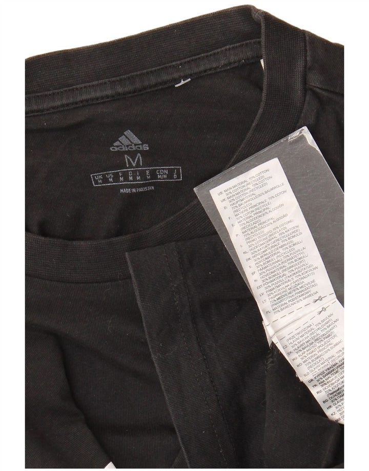 Adidas Mens Graphic T-Shirt Top Medium Black Cotton
