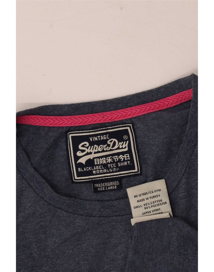 Superdry Mens T-Shirt Top Large Blue Cotton