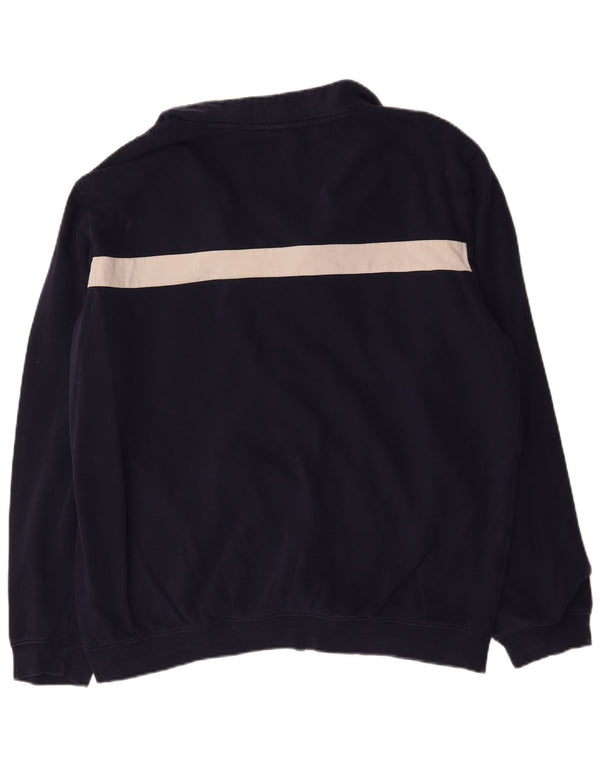 Diadora Mens Tracksuit Top Jacket 3XL Navy Blue Colourblock Cotton