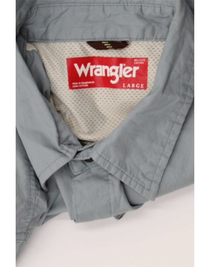 Wrangler Mens Short Sleeve Shirt Large Grey Cotton