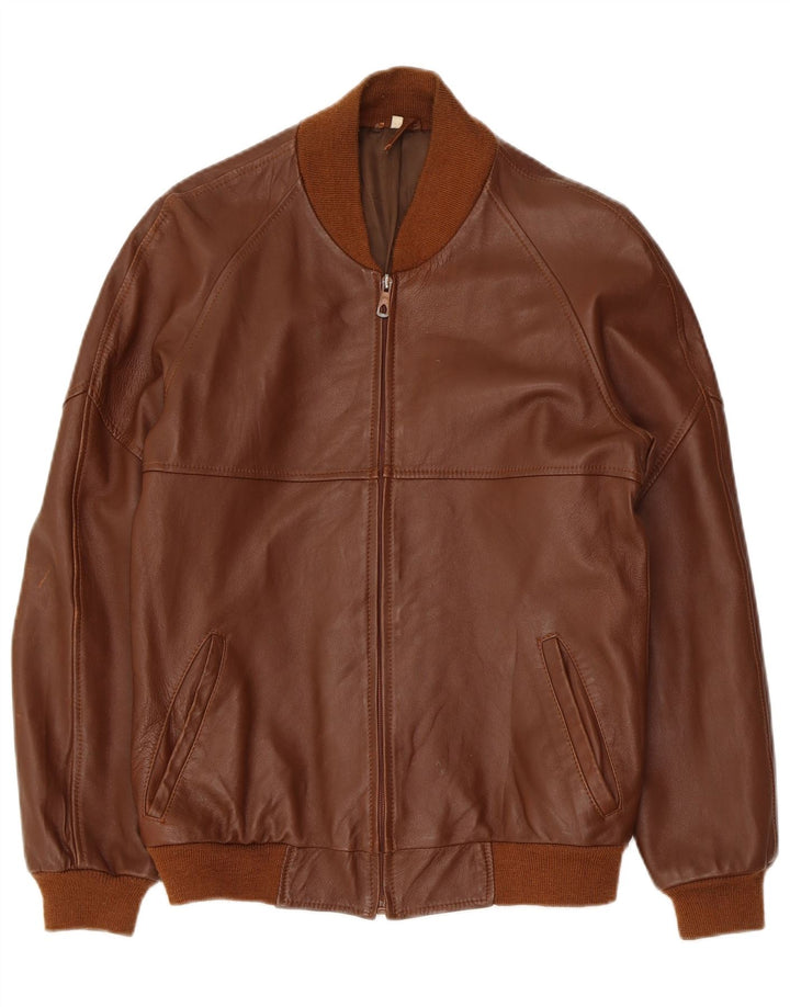 Vintage Mens Leather Jacket IT 48 Medium Brown
