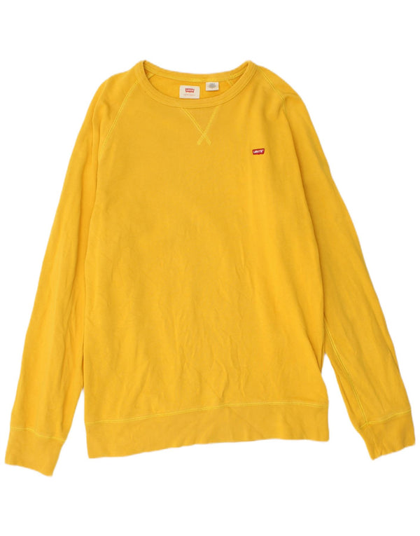 Levi's Mens Sweatshirt Jumper Medium Yellow Cotton