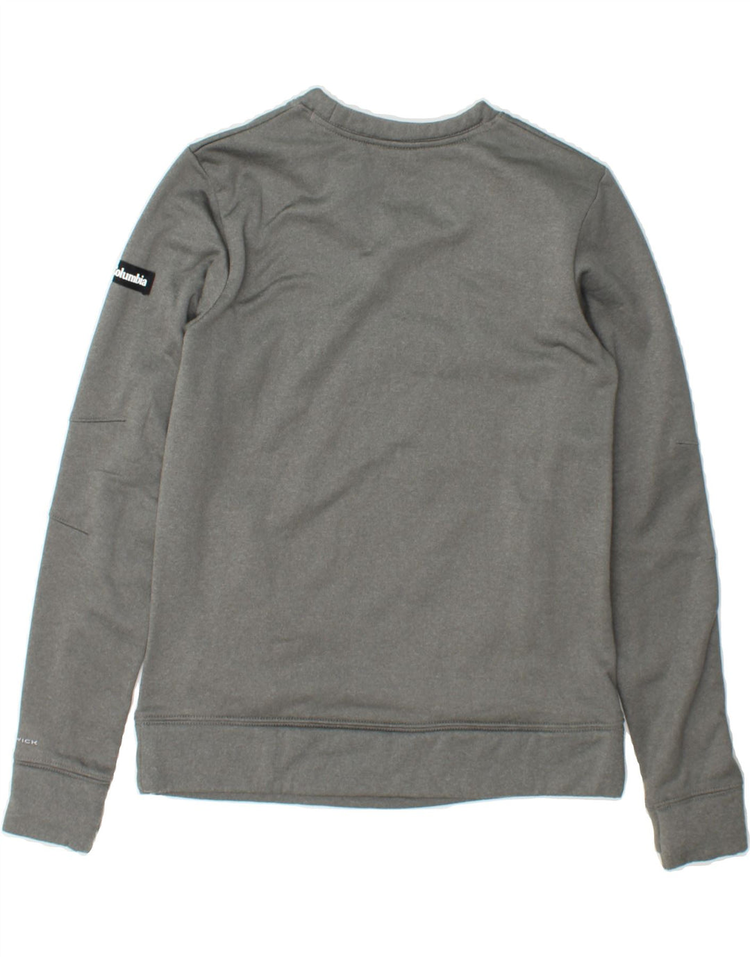 COLUMBIA Womens Graphic Sweatshirt Jumper UK 10 Small Grey Polyester Vintage Columbia and Second-Hand Columbia from Messina Hembry 