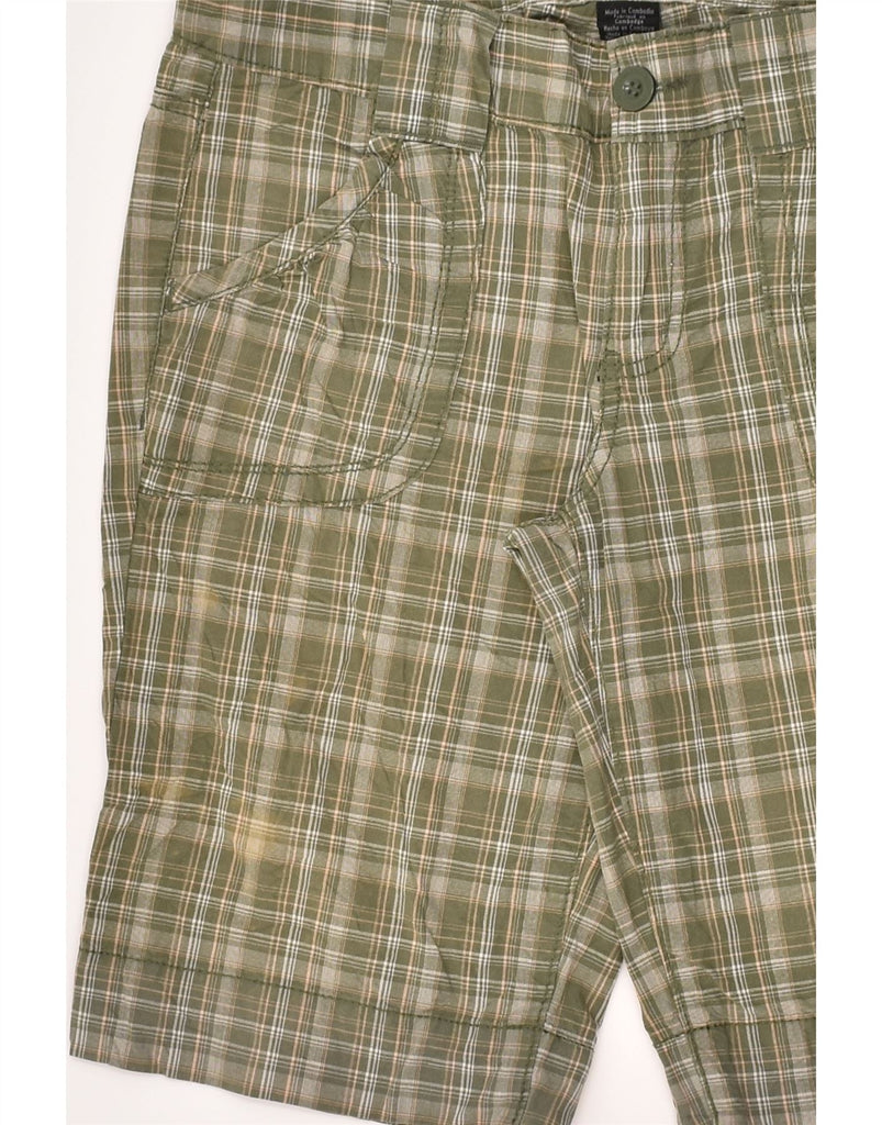 CALVIN KLEIN Womens Bermuda Shorts US 6 Medium W30  Green Check Cotton | Vintage Calvin Klein | Thrift | Second-Hand Calvin Klein | Used Clothing | Messina Hembry 