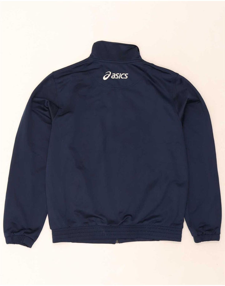 Asics Mens Full Tracksuit Medium Navy Blue Colourblock Polyester