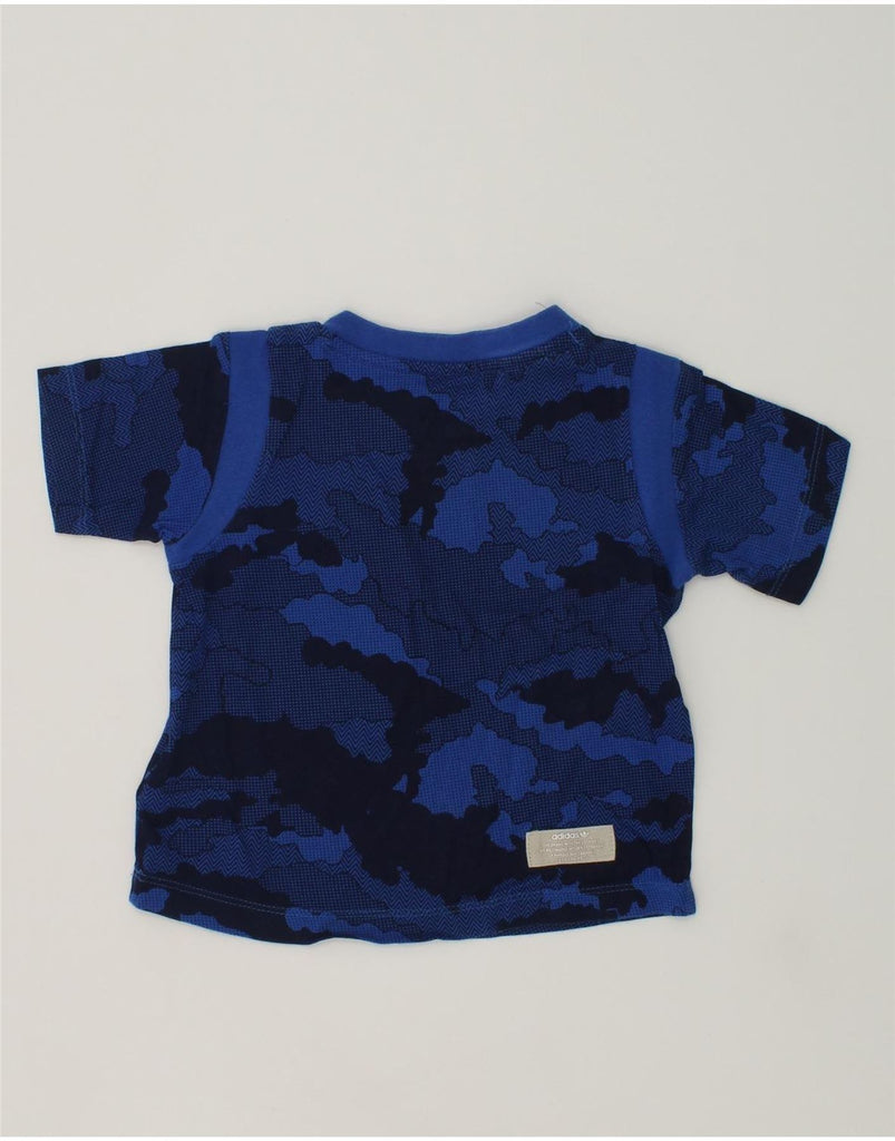 ADIDAS Baby Boys Graphic T-Shirt Top 9-12 Months Blue Camouflage Cotton | Vintage Adidas | Thrift | Second-Hand Adidas | Used Clothing | Messina Hembry 