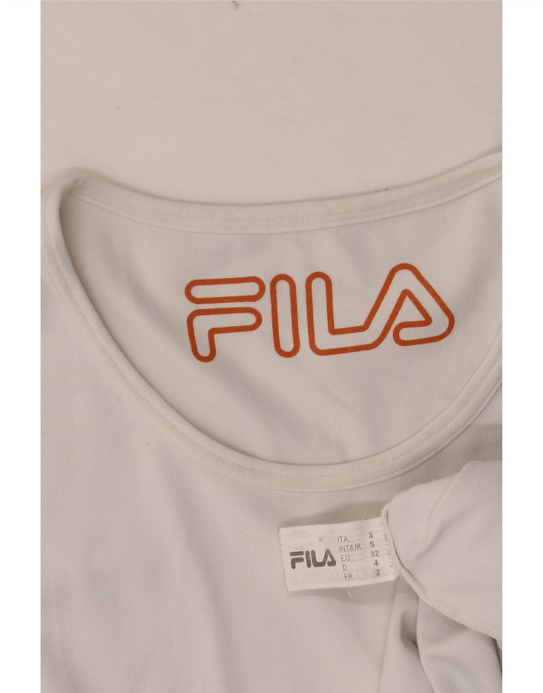 FILA Womens T-Shirt Top UK 10 Small White Viscose