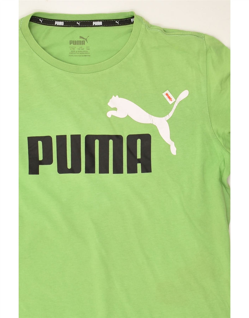 PUMA Girls Graphic T-Shirt Top 13-14 Years Green | Vintage Puma | Thrift | Second-Hand Puma | Used Clothing | Messina Hembry 