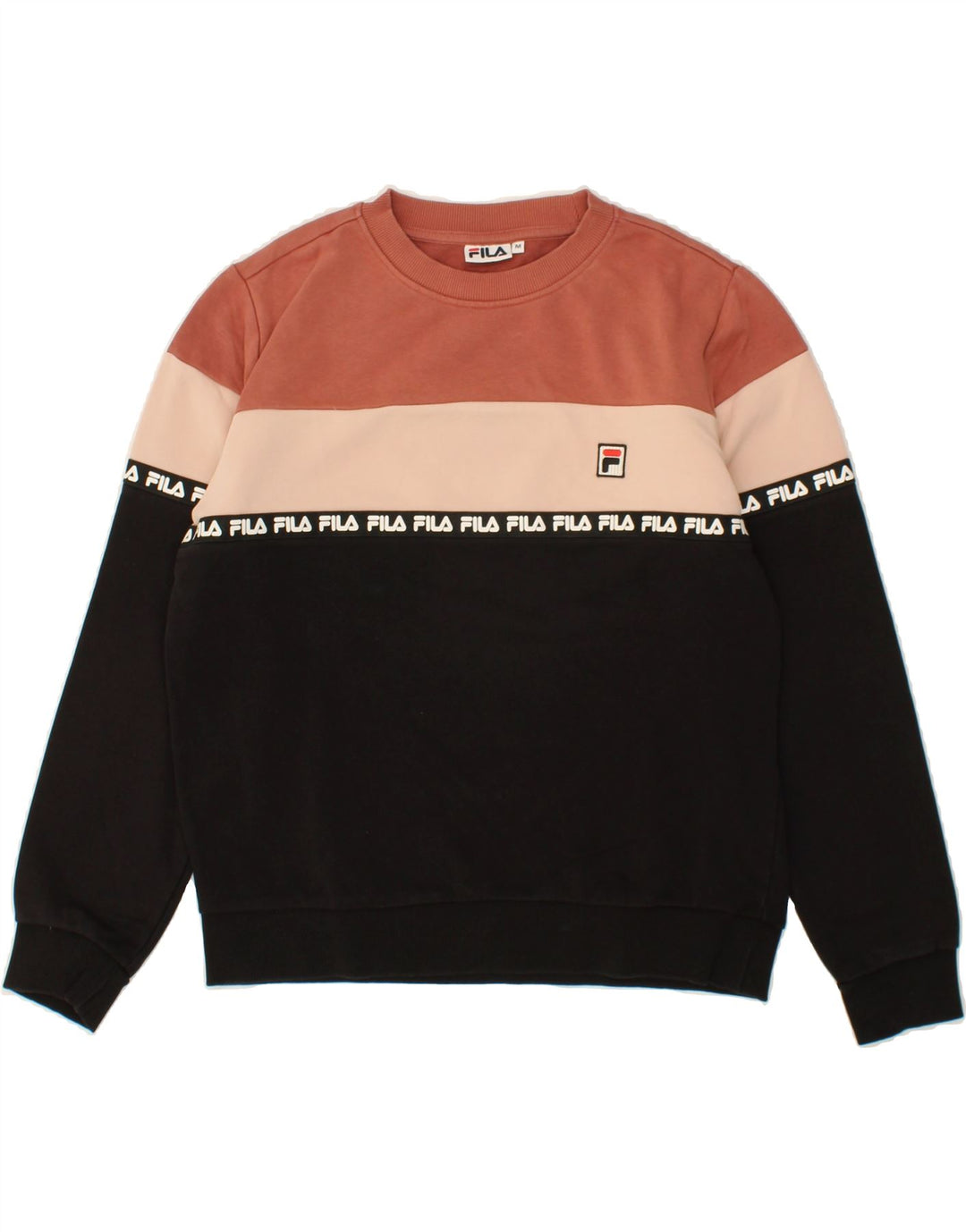 FILA Womens Graphic Sweatshirt Jumper UK 14 Medium Multicoloured Vintage Fila and Second-Hand Fila from Messina Hembry 