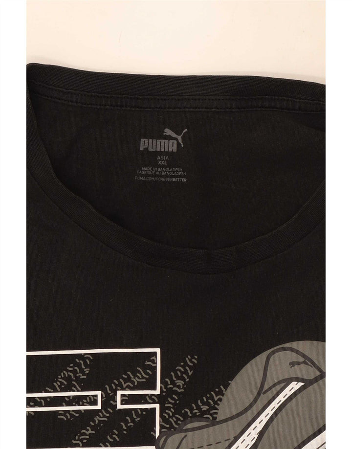 Puma Mens Graphic T-Shirt Top 2XL Black