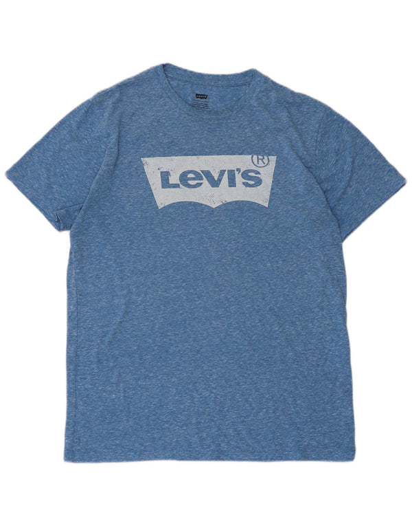 Levi's Mens Graphic T-Shirt Top Medium Blue Flecked