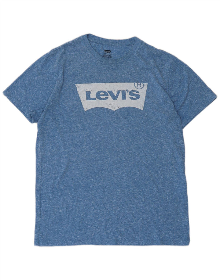 Levi's Mens Graphic T-Shirt Top Medium Blue Flecked