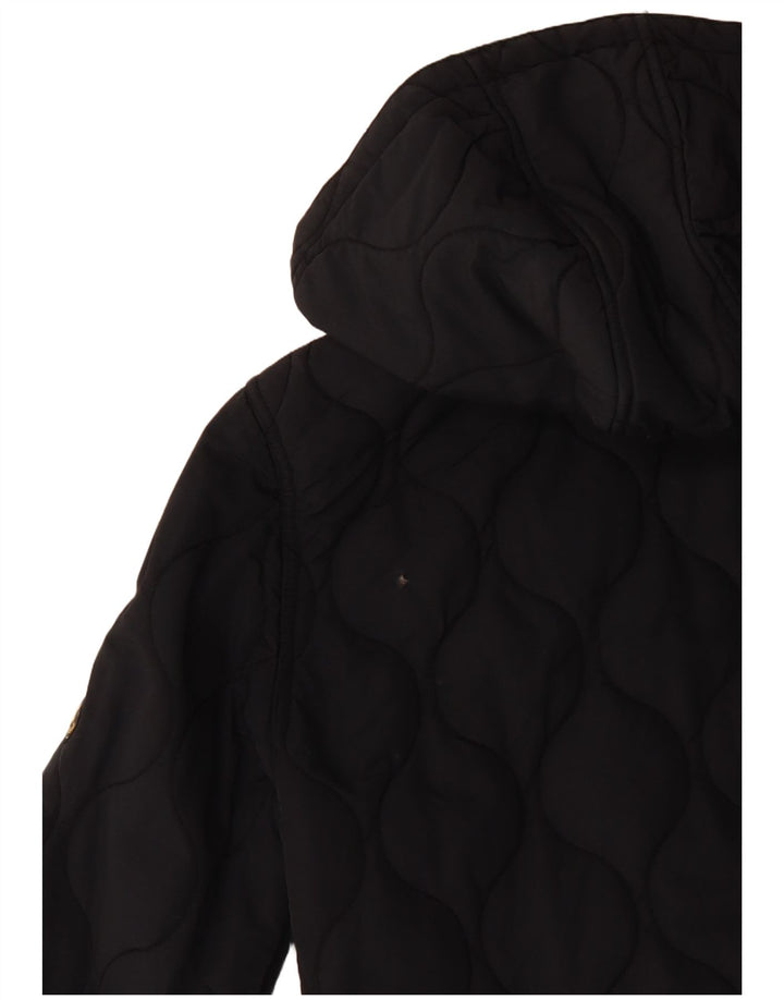 LYLE & SCOTT Mens Hooded Padded Jacket UK 40 Large Black Cotton