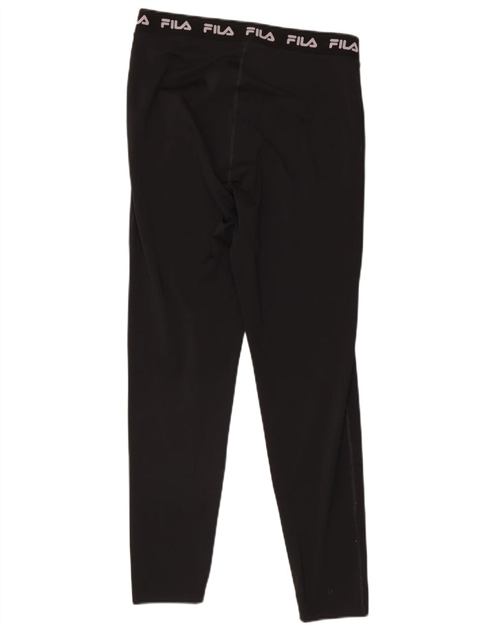 Fila Womens Graphic Leggings UK 16 Large Black
