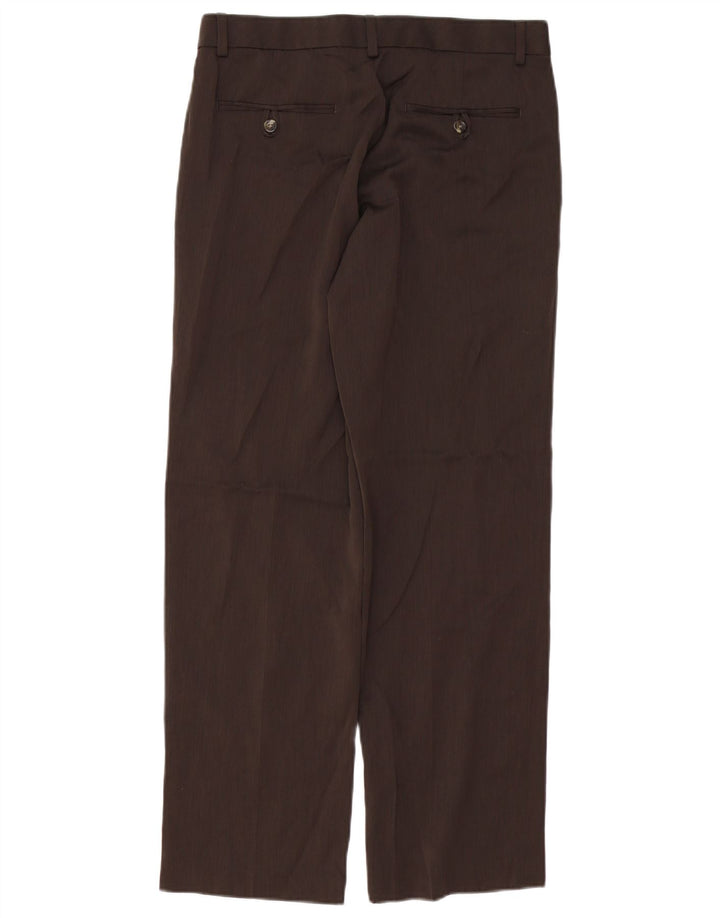 IZOD Mens Straight Chino Trousers W30 L30 Brown Polyester