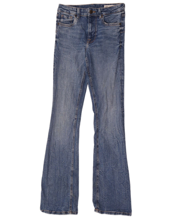 Zara Womens Flared Jeans EU 36 XS W26 L34 Blue
