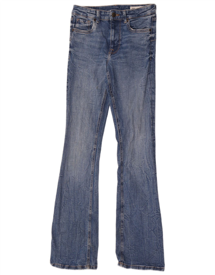 Zara Womens Flared Jeans EU 36 XS W26 L34 Blue