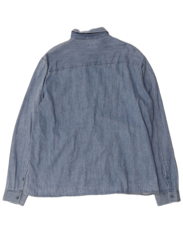 Cos Mens Denim Shirt Large Blue Cotton