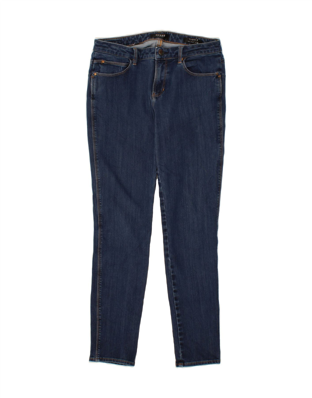GUESS Womens Curve Mid Rise Skinny Jeans W30 L28 Blue Polyester Vintage Guess and Second-Hand Guess from Messina Hembry 