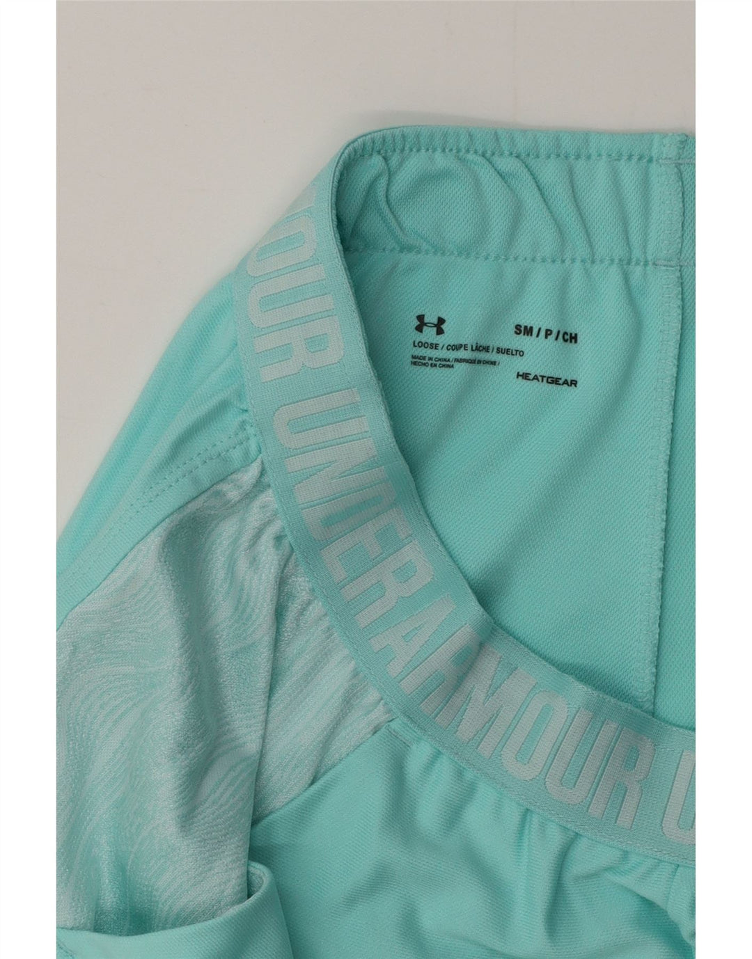 UNDER ARMOUR Womens Heat Gear Graphic Sport Shorts UK 8 Small  Turquoise