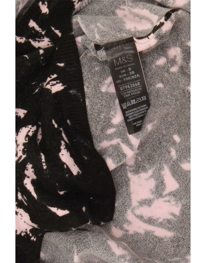 Marks & Spencer Womens V-Neck Jumper Sweater UK 8 Small Black