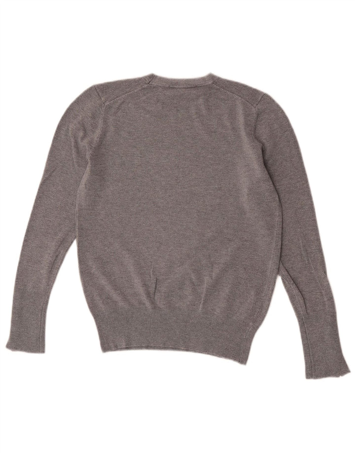 Zara Womens Crew Neck Jumper Sweater UK 12 Medium Grey