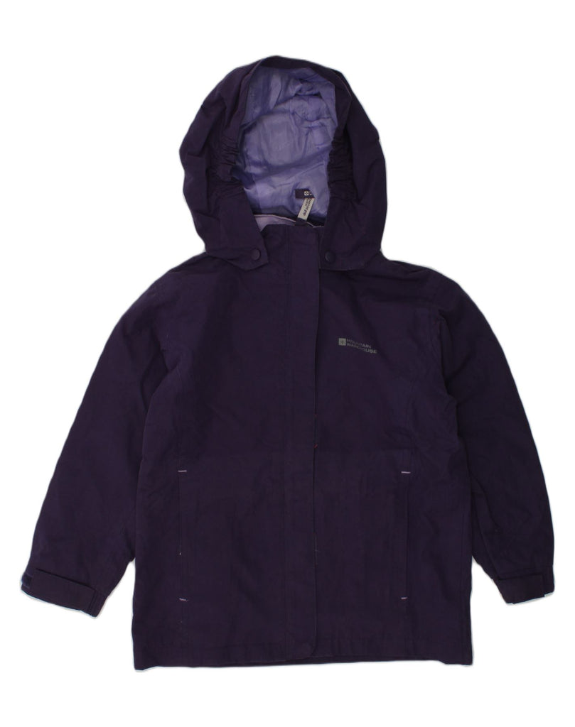 MOUNTAIN WAREHOUSE Girls Hooded Rain Jacket 7-8 Years Purple Polyester | Vintage Mountain Warehouse | Thrift | Second-Hand Mountain Warehouse | Used Clothing | Messina Hembry 