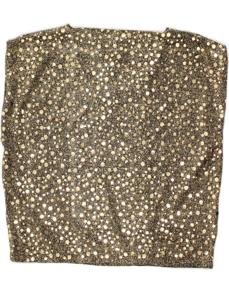 VINTAGE Womens Sleeveless Blouse Top UK 12 Medium Gold | Vintage Vintage | Thrift | Second-Hand Vintage | Used Clothing | Messina Hembry 