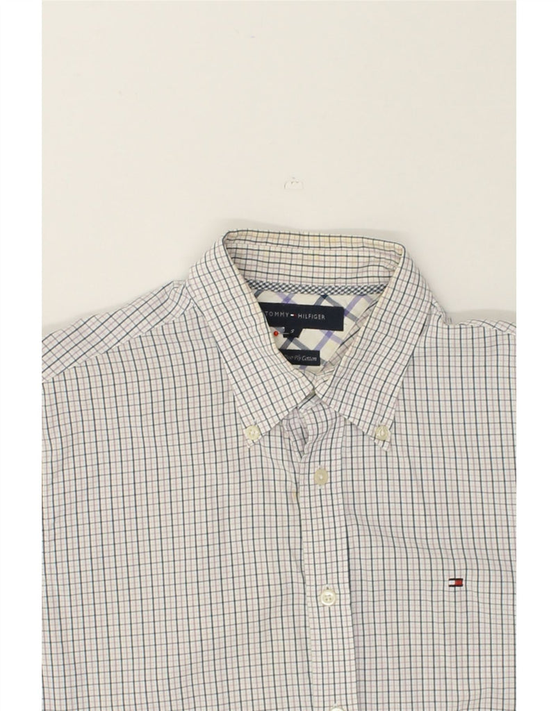 TOMMY HILFIGER Mens Shirt Small White Check Cotton | Vintage Tommy Hilfiger | Thrift | Second-Hand Tommy Hilfiger | Used Clothing | Messina Hembry 