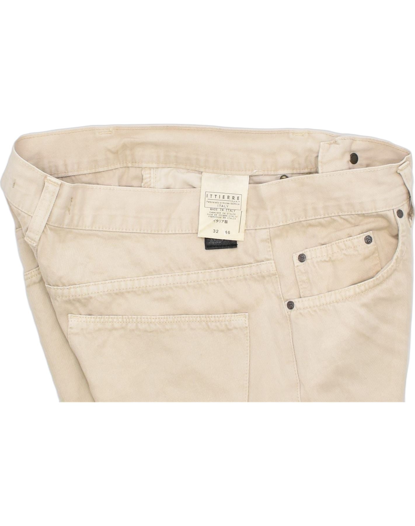 GIANFRANCO FERRE Mens Straight Casual Trousers W32 L28 Beige Cotton, Vintage & Second-Hand Clothing Online
