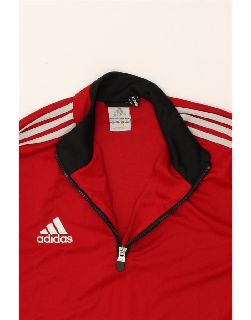 ADIDAS Mens Climacool Zip Neck Pullover Tracksuit Top UK 38/40 Medium Red | Vintage Adidas | Thrift | Second-Hand Adidas | Used Clothing | Messina Hembry 