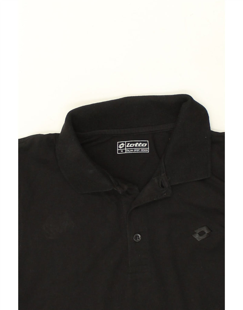 LOTTO Mens Polo Shirt Medium Black Cotton | Vintage Lotto | Thrift | Second-Hand Lotto | Used Clothing | Messina Hembry 