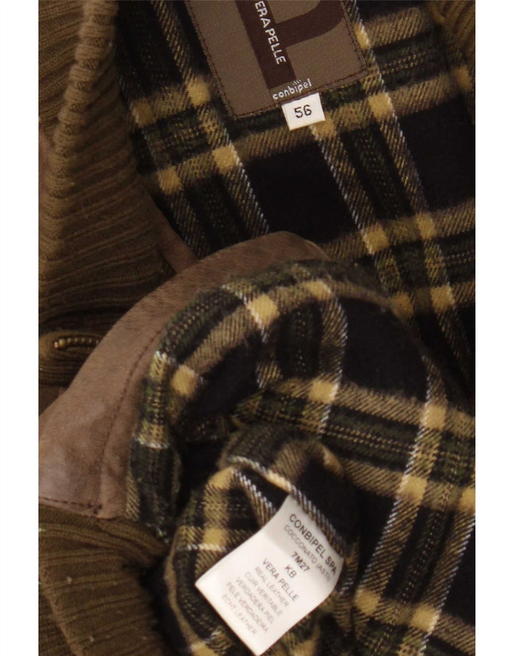Conbipel Mens Leather Jacket IT 56 2XL Brown