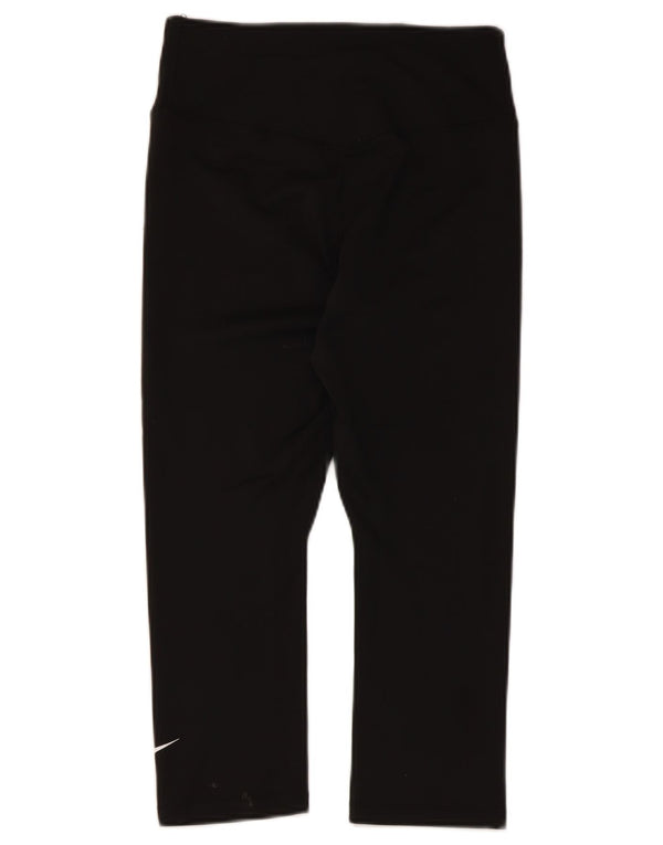 Nike Womens Dri Fit Capri Leggings UK 10 Small Black Polyester
